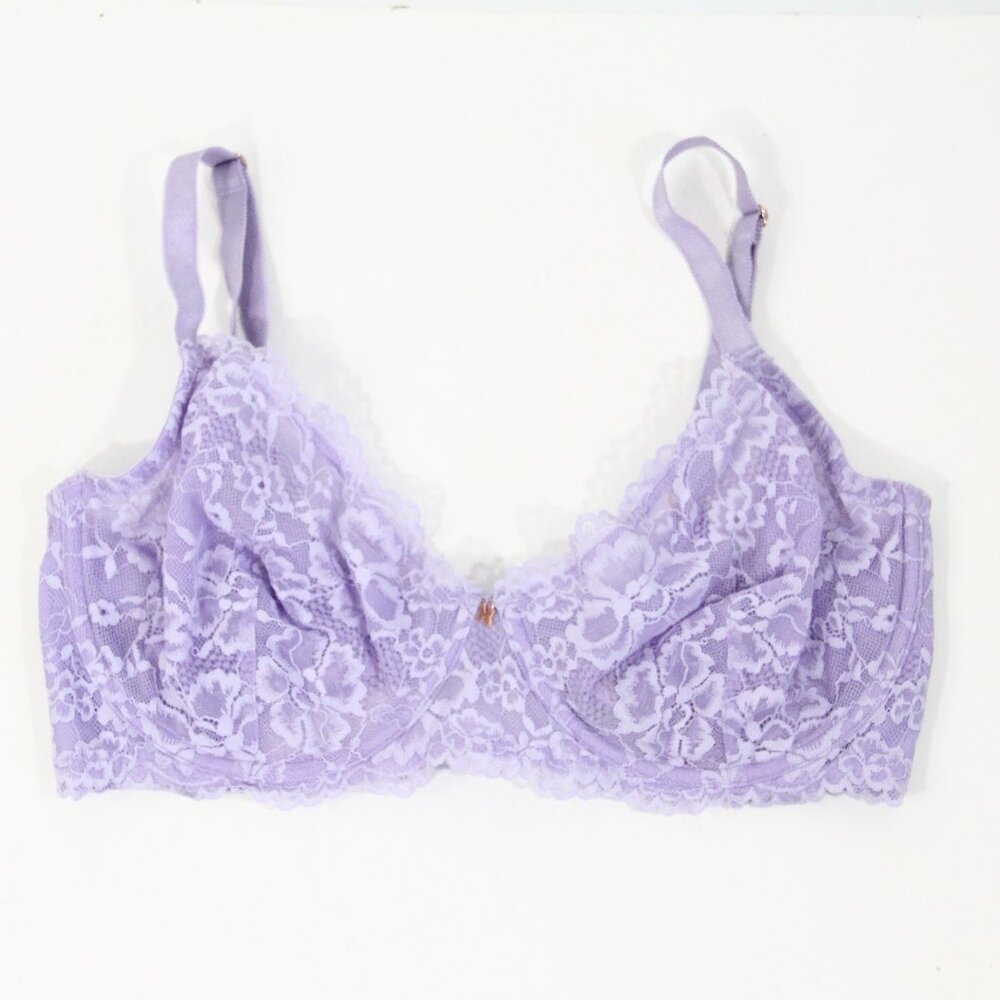 Savage x Fenty Lace Bra 36DDD New Women Underwire Unlined purple lilac